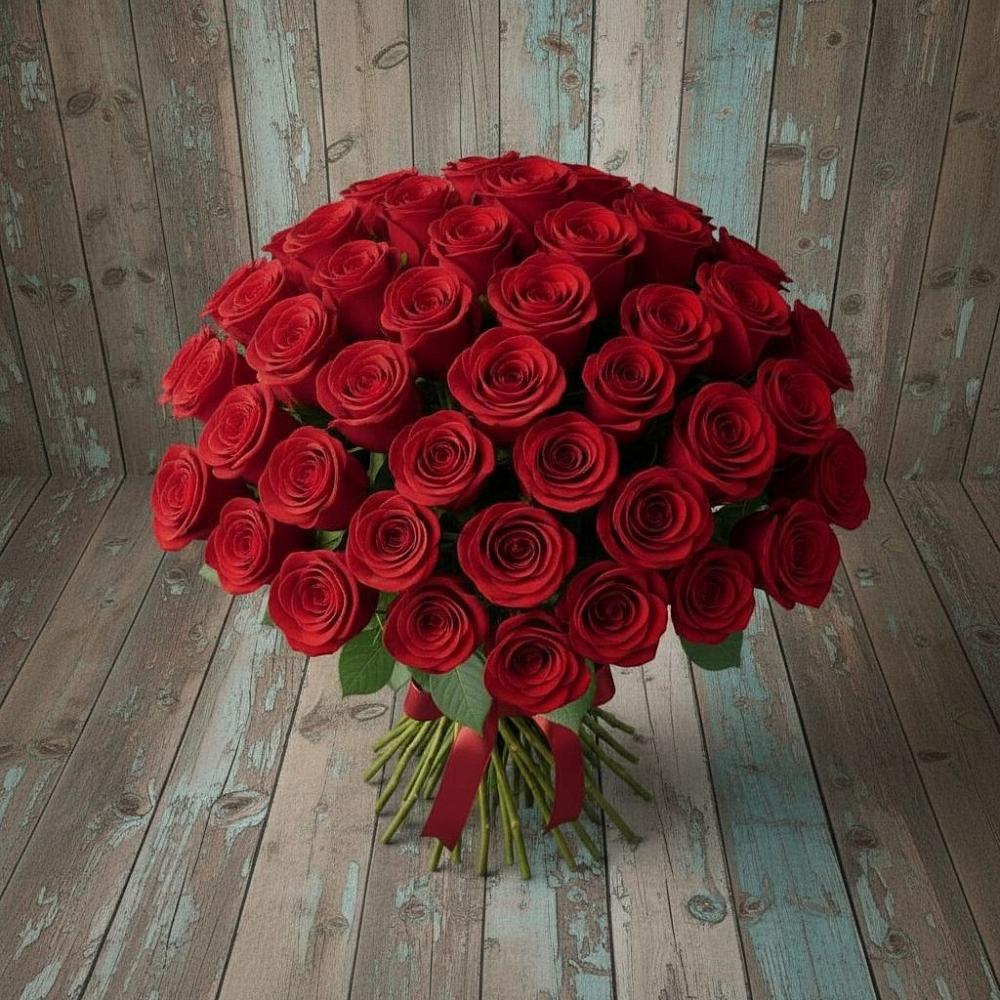 Букет 55 Красных роз Фридом в Радченском