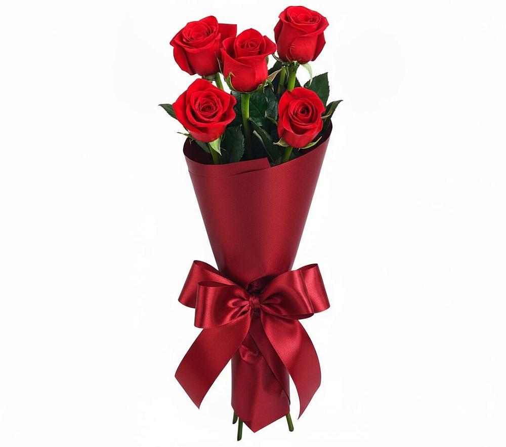 Букет 5 Красных роз Эдлесс Лав в Радченском