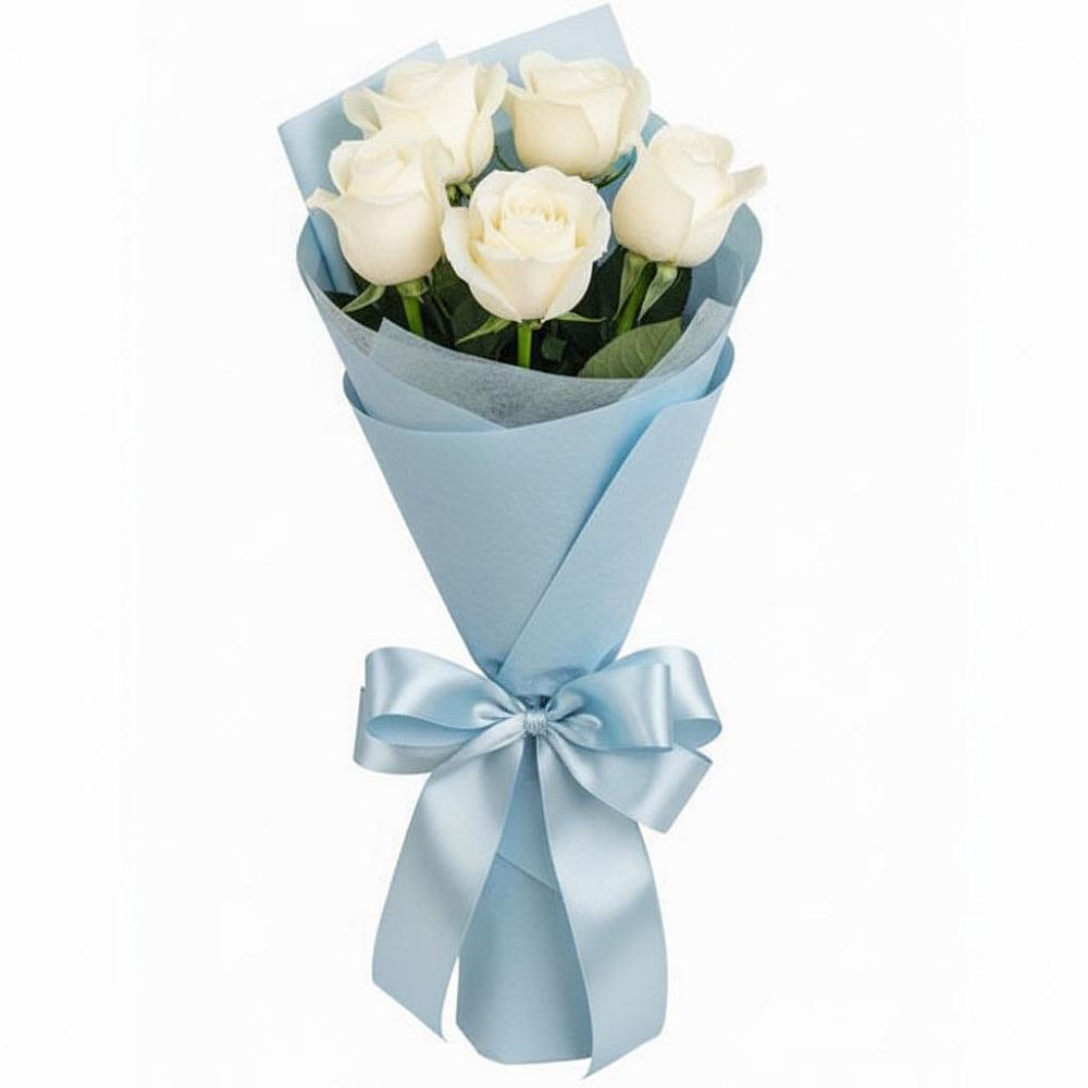Букет 5 Белых роз Проуд в Радченском