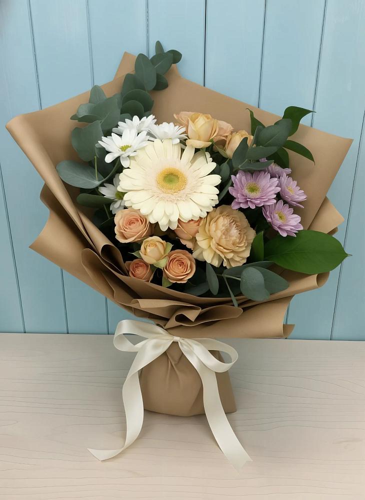 Букет цветов из: Герберы и Хризантемы в Радченском