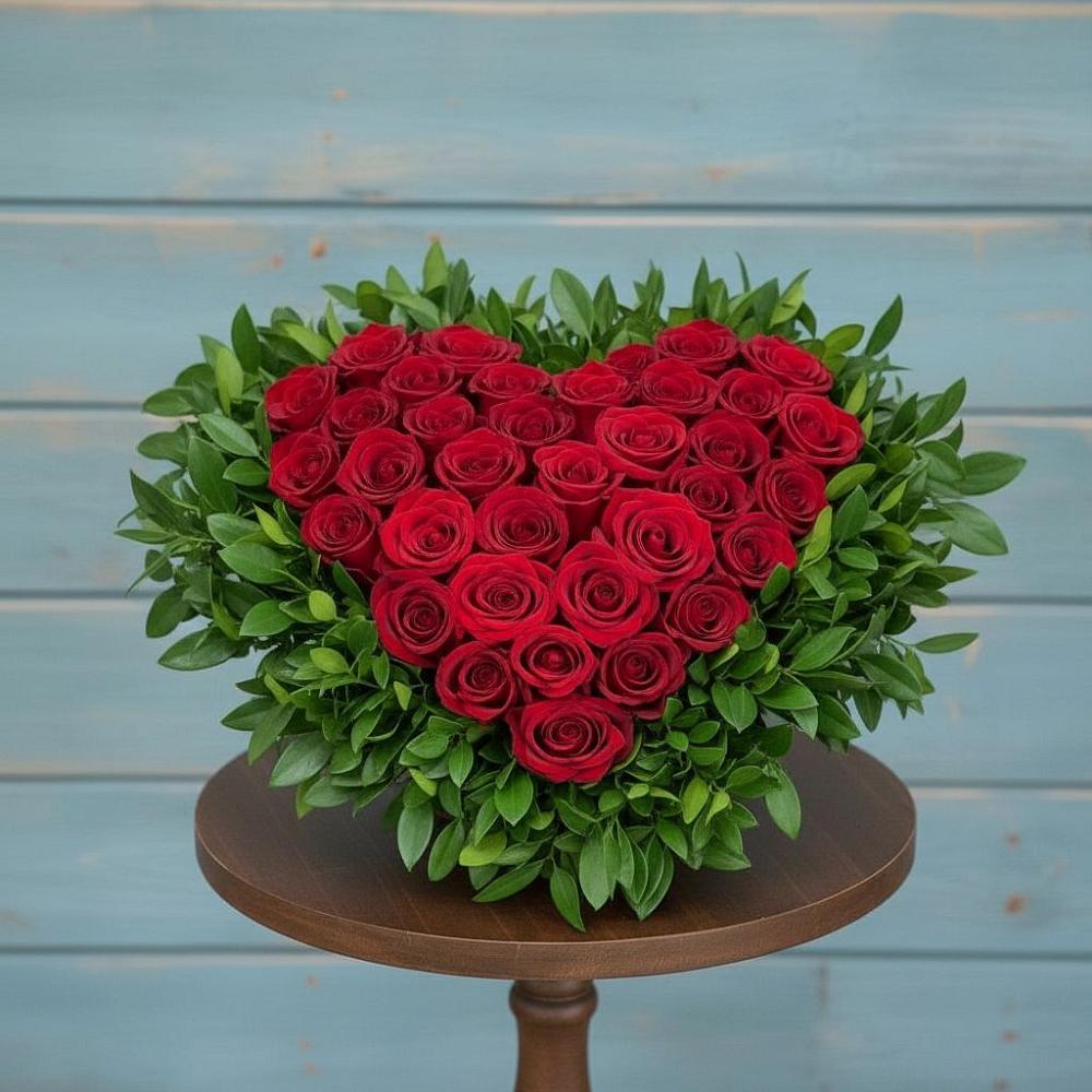 Цветочная композиция из Розы в виде сердца в Радченском