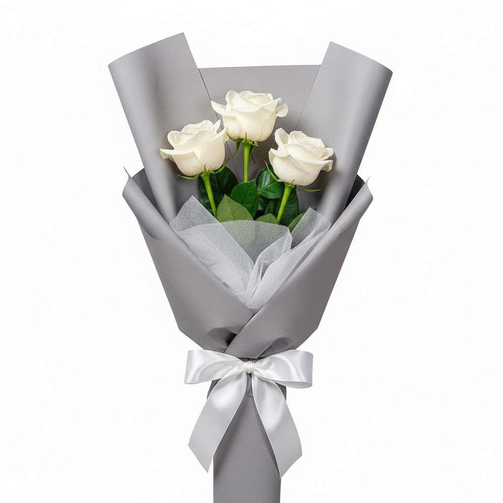 Букет 3 белые розы в Радченском