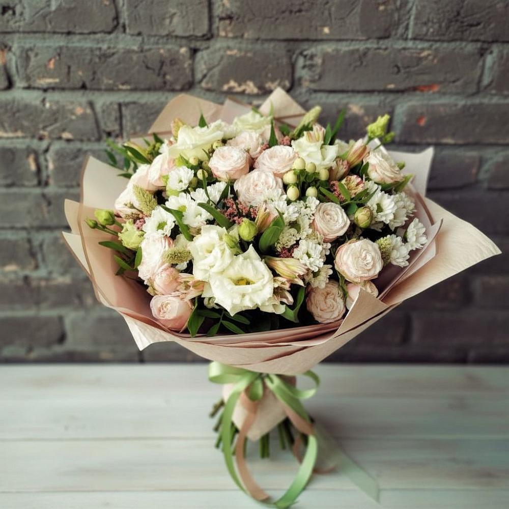 Букет цветов из: Альстромерии, Розы и Хризантемы в Радченском