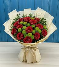 Букет цветов из:  Розы и Хризантемы в Радченском