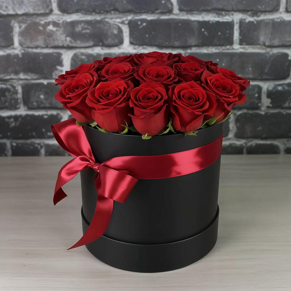 Цветочная композиция из Розы в шляпной коробке в Радченском